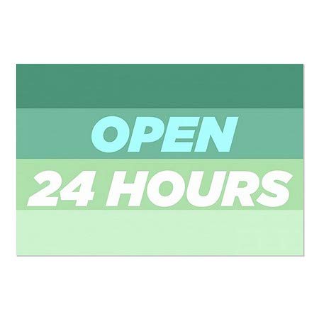 CGSignLab | פתוח 24 שעות -שיפוע מודרני נצמד חלון | 30 x20